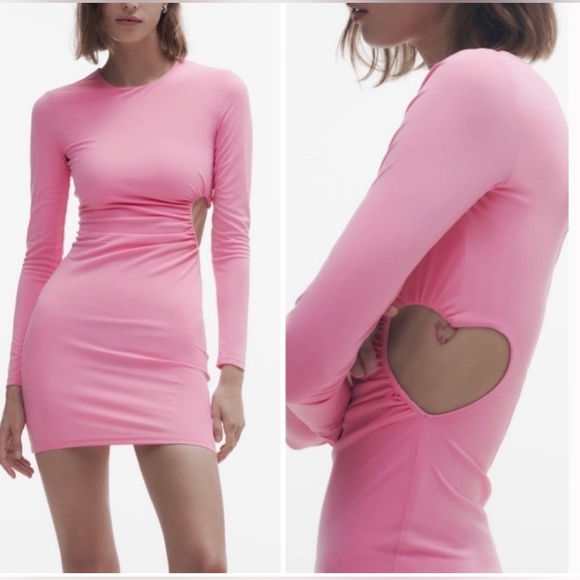 Zara Dresses & Skirts - Zara Pink Cut-Out Dress
